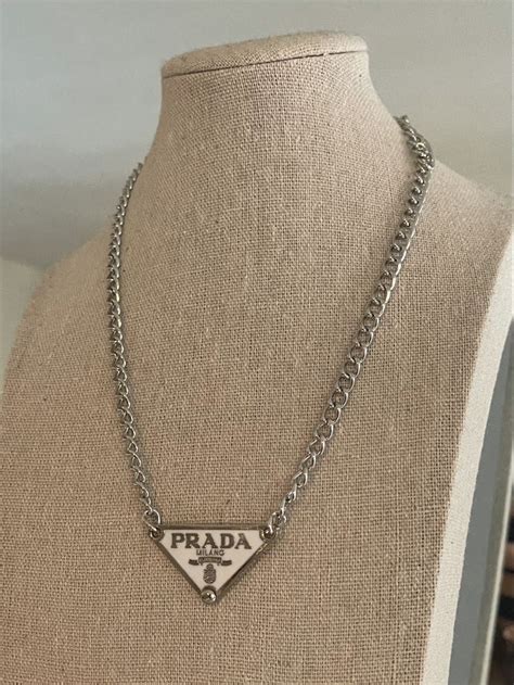 prada necklace white